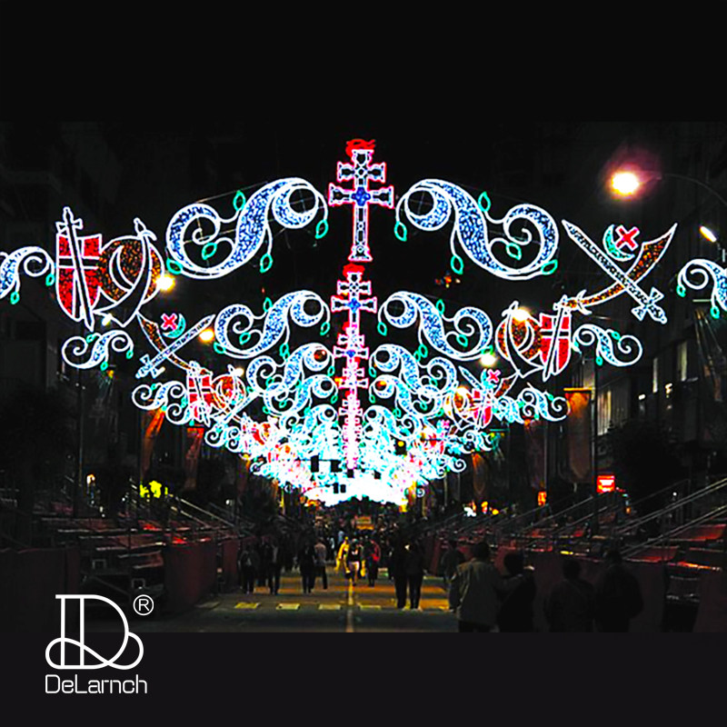 户外防水led霓虹灯 艺术市政节日亮化过街灯造型圣诞新年图跨街灯烧烤夜市夜市灯光